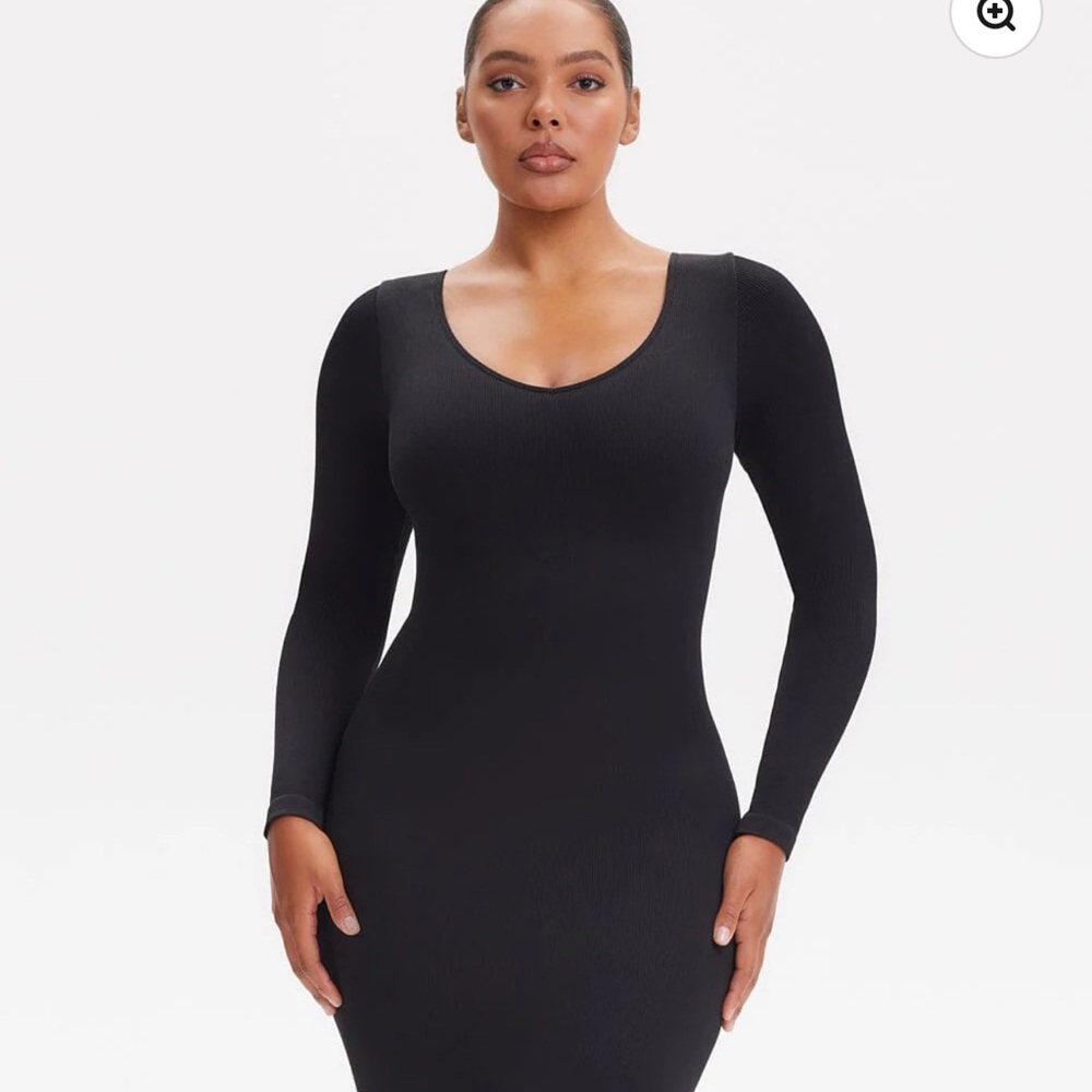Black Compression Long Sleeve Dress